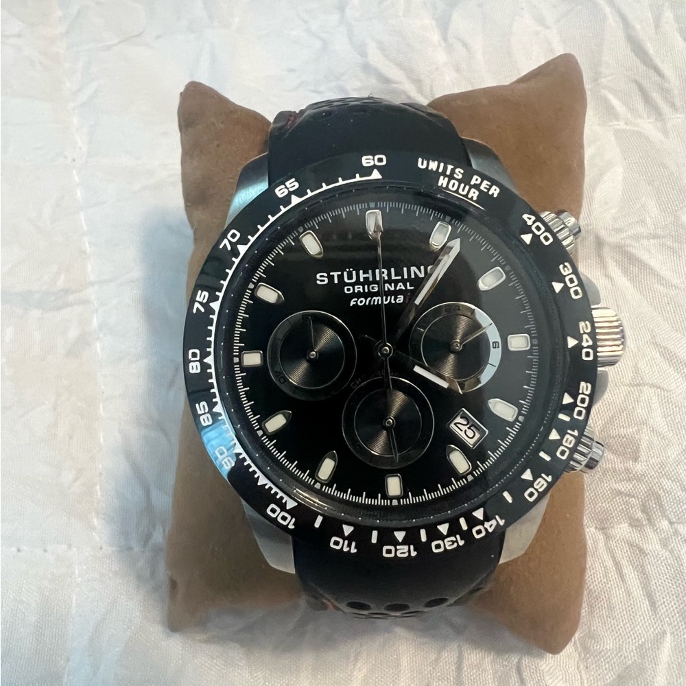 Stuhrling Original Black and Silver Men's Watch